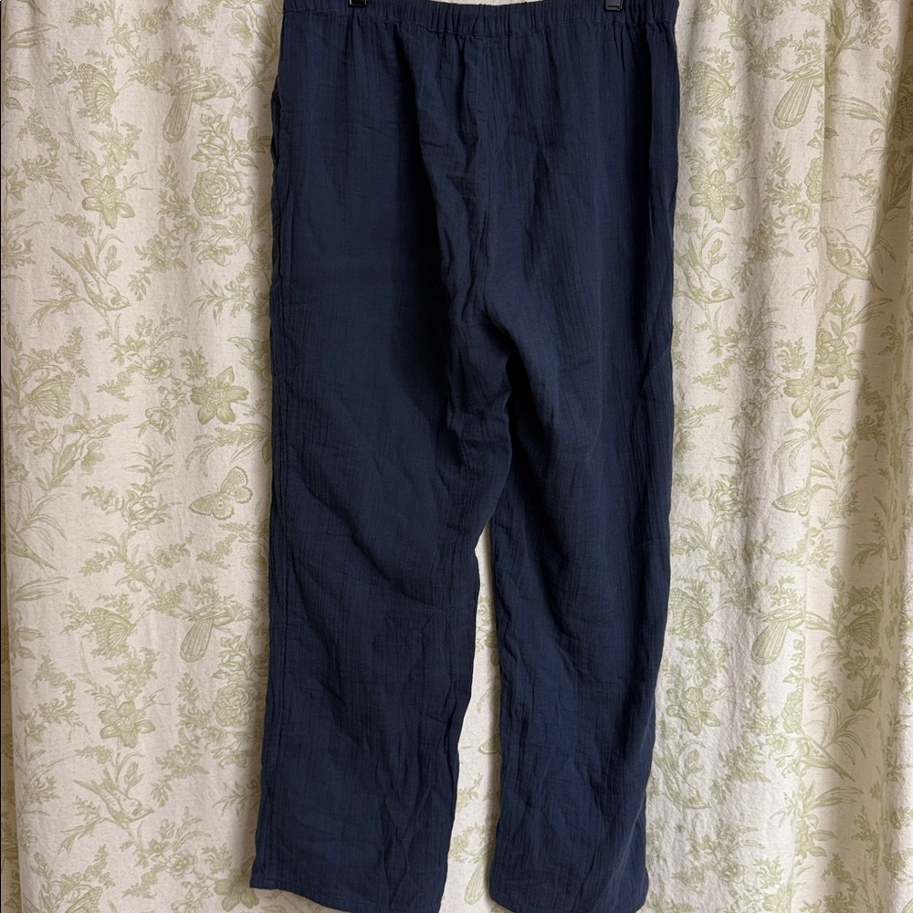 Quince Navy Wide-Leg Pants - Picture 6 of 8